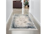 Tappeto Orientale In Lana - Effetto Sbiadito - Blu Dimensioni - 80X150 Cm
