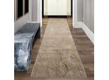 Tappeto Di Design Con Motivo Astratto A Nodi Lucidi Beige Dimensioni - 80 X 300 Cm