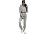 Tuta Da Jogging Da Donna Con Cappuccio; Grigio L/40