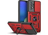 Galaxy A13 4G Custodia Con Anello, Supporto, Protezione Fotocamera, Paraurti In Tpu, Custodia In Silicone Per Samsung Galaxy A13 4G Rosso