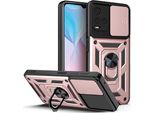 Custodia Vivo Y21S Con Anello, Supporto, Protezione Per Fotocamera, Paraurti In Tpu, Custodia In Silicone Per Vivo Y21S Rosa