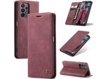 Custodia Galaxy A23 4G, Custodia Retrò In Finto Cuoio Con Funzione Stand Custodia Protettiva Per Samsung Galaxy A23 4G Rosso