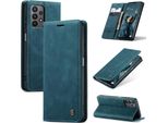 Custodia Galaxy A23 4G, Custodia Retrò In Finto Cuoio Con Funzione Stand Per Samsung Galaxy A23 4G Blu