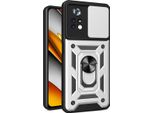 Xiaomi Poco X4 Pro 5G Custodia Con Anello, Supporto, Protezione Fotocamera, Paraurti In Tpu, Custodia In Silicone Per Xiaomi Poco X4 Pro 5G Argento