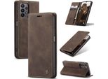 Custodia Galaxy A23 4G, Custodia Retrò In Finto Cuoio Con Funzione Stand Cover Protettiva Per Samsung Galaxy A23 4G Coffee