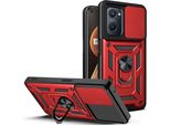 Realme 9I Custodia Con Anello Supporto Supporto Scivolare Fotocamera Protezione Tpu Paraurti Silicone Custodia Per Oppo Realme 9I Rosso