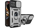 Custodia Realme 8I Con Anello, Supporto, Protezione Fotocamera, Paraurti In Tpu, Custodia In Silicone Per Oppo Realme 8I Argento