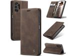 Galaxy A13 4G Case, Retro Custodia In Finto Cuoio Con Funzione Stand Custodia Protettiva Per Samsung Galaxy A13 4G Caffè