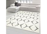 Tappeto Soffice Con Moderno Disegno A Rombi A Trama Piatta Dimensioni - 240 X 340 Cm