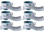 Tazza Da Caffè Espresso Con Sottobicchiere A Onda, Melamina, Coastal - Set Di 6