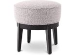 Sgabello Casa Padrino Grigio / Nero Ø 45,5 X H. 47 Cm - Sgabello Rotondo Da Salotto - Sgabello Rotondo Moderno - Mobili
