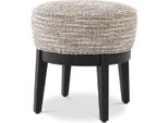 Sgabello Casa Padrino Beige / Nero Ø 45,5 X H. 47 Cm - Sgabello Rotondo Da Salotto - Sgabello Rotondo Moderno - Mobili