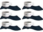 Tazza Da Caffè Espresso Welcome On Board Wave Con Piattino, Set Di 6 Pezzi