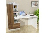 Skye Decor, Domingos - Bianco, Noce, Scrivanie, Bianco, 120 X 73,8 X 61,8 Cm