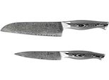 Set Di Coltelli Damasco 2 Pezzi Coltello Santoku - Spelucchino