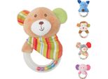 Lorelli Sonaglio Bambino Peluche 13 Cm Sonaglio Anello Afferrare Giocattolo Peluche Peluche Zona Rughe Beige