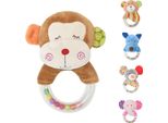 Lorelli Sonaglio Per Bambini Peluche 13 Cm Sonaglio Anello Pinza Peluche Peluche Zona Rughe Marrone