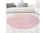 Tappeto Shaggy A Pelo Alto Lavabile Antiscivolo Rosa Dimensioni - 200 Cm Rotondo