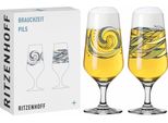 Ritzenhoff Bierglas 2Er-Set Brauchzeit 002, Andreas Preis, Kristallglas, 374 Ml, 3471002