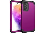 Custodia Per Samsung Galaxy A73 5G Hybrid 3In1 Pc E Tpu Antiurto, Custodia Resistente Viola