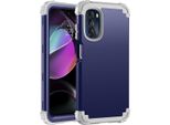 Custodia Per Motorola Moto G 5G 2022 Custodia Ibrida 3In1 Pc E Tpu Antiurto, Resistente Blu