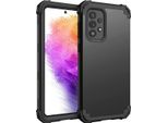 Custodia Per Samsung Galaxy A73 5G Hybrid 3In1 Pc E Tpu Antiurto, Custodia Resistente Nera
