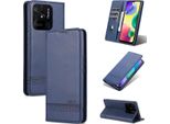 Xiaomi Redmi 10C Custodia In Pelle, Flip Cover Wallet Case Chiusura Magnetica Stand Custodia Protettiva Per Xiaomi Redmi 10C Blu
