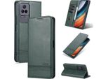 Custodia Redmi K50 Pro, Portafoglio Con Chiusura Magnetica E Supporto, Custodia In Pelle Flip Per Xiaomi Redmi K50 / K50 Pro Verde