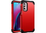 Custodia Per Motorola Moto G Stylus 5G / 4G (2022) Custodia Ibrida 3In1 In Pc E Tpu Antiurto, Resistente, Rossa