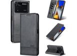 Xiaomi Poco X4 Pro 5G Custodia In Pelle, Flip Cover Wallet Case Chiusura Magnetica Stand Custodia Protettiva Per Xiaomi Poco X4 Pro 5G Nero