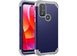 Custodia Per Motorola Moto G Power (2022) Custodia Ibrida 3In1 In Pc E Tpu Antiurto, Resistente Blu