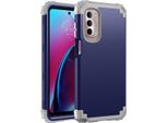 Custodia Per Motorola Moto G Stylus 5G/4G (2022) Custodia Ibrida 3In1 Pc E Tpu Antiurto, Resistente Blu