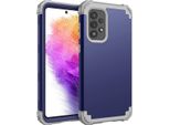 Custodia Per Samsung Galaxy A73 5G Hybrid 3In1 Pc E Tpu Antiurto, Custodia Resistente Blu