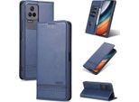 Redmi K50 Pro Custodia In Pelle, Flip Cover Wallet Case Chiusura Magnetica Stand Custodia Protettiva Per Xiaomi Redmi K50 / K50 Pro Blu