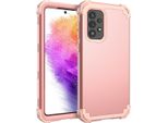 Custodia Per Samsung Galaxy A73 5G Hybrid 3In1 Pc E Tpu Antiurto, Custodia Resistente Oro Rosa