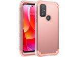 Custodia Per Motorola Moto G Power (2022) Custodia Ibrida 3In1 In Pc E Tpu Antiurto, Resistente Oro Rosa