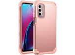 Custodia Per Motorola Moto G Stylus 5G / 4G (2022) Custodia Ibrida 3In1 In Pc E Tpu Antiurto, Resistente Oro Rosa