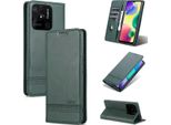 Xiaomi Redmi 10C Case, Portafoglio Con Chiusura Magnetica E Stand, Custodia In Pelle Flip Per Xiaomi Redmi 10C Verde