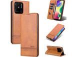 Xiaomi Redmi 10C Custodia In Pelle, Flip Cover Wallet Case Chiusura Magnetica Stand Custodia Protettiva Per Xiaomi Redmi 10C Marrone