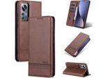Custodia Xiaomi 12 / 12X, Portafoglio Con Chiusura Magnetica E Supporto, Custodia In Pelle Flip Per Xiaomi 12/Xiaomi 12X Caffè