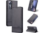 Custodia Xiaomi 12 / 12X, Portafoglio Con Chiusura Magnetica E Supporto, Custodia In Pelle Flip Per Xiaomi 12/Xiaomi 12X Nero