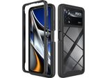 Xiaomi Poco X4 Pro 5G Case, Hybrid Transparent Back Rugged Tpu Bumper Antiscivolo Custodia Protettiva Full Body Per Xiaomi Poco X4 Pro 5G Nero