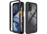 Moto G22 Case, Hybrid Transparent Back Cover, Rugged Tpu Bumper, Custodia Antiurto Per Motorola Moto G22 Nero