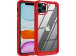 Custodia Iphone 11 Pro Max, Custodia Ibrida Trasparente Pc Tpu Bumper E Antiurto Per Iphone 11 Pro Max Rosso