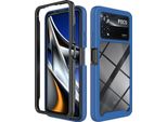 Xiaomi Poco X4 Pro 5G Case, Hybrid Transparent Back Cover, Rugged Tpu Bumper, Custodia Antiurto Per Xiaomi Poco X4 Pro 5G Blu Scuro