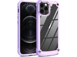 Custodia Iphone 12 Pro Max, Custodia Ibrida Trasparente Pc Tpu Bumper E Antiurto Per Iphone 12 Pro Max Viola