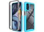 Custodia Moto G22, Copertura Posteriore Trasparente Ibrida, Robusto Paraurti In Tpu, Custodia Antiurto Per Motorola Moto G22 Blu