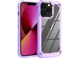 Custodia Iphone 13 Pro Max, Custodia Ibrida Trasparente Pc Tpu Bumper E Antiurto Per Iphone 13 Pro Max Viola