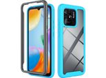 Custodia Redmi 10C, Copertura Posteriore Trasparente Ibrida, Robusto Paraurti In Tpu, Custodia Antiurto Per Xiaomi Redmi 10C Blu