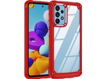 Samsung A52 Custodia, Paraurti Ibrido Trasparente In Pc Tpu E Custodia Antiurto Per Samsung Galaxy A52 5G/A52 4G/A52S 5G Rosso